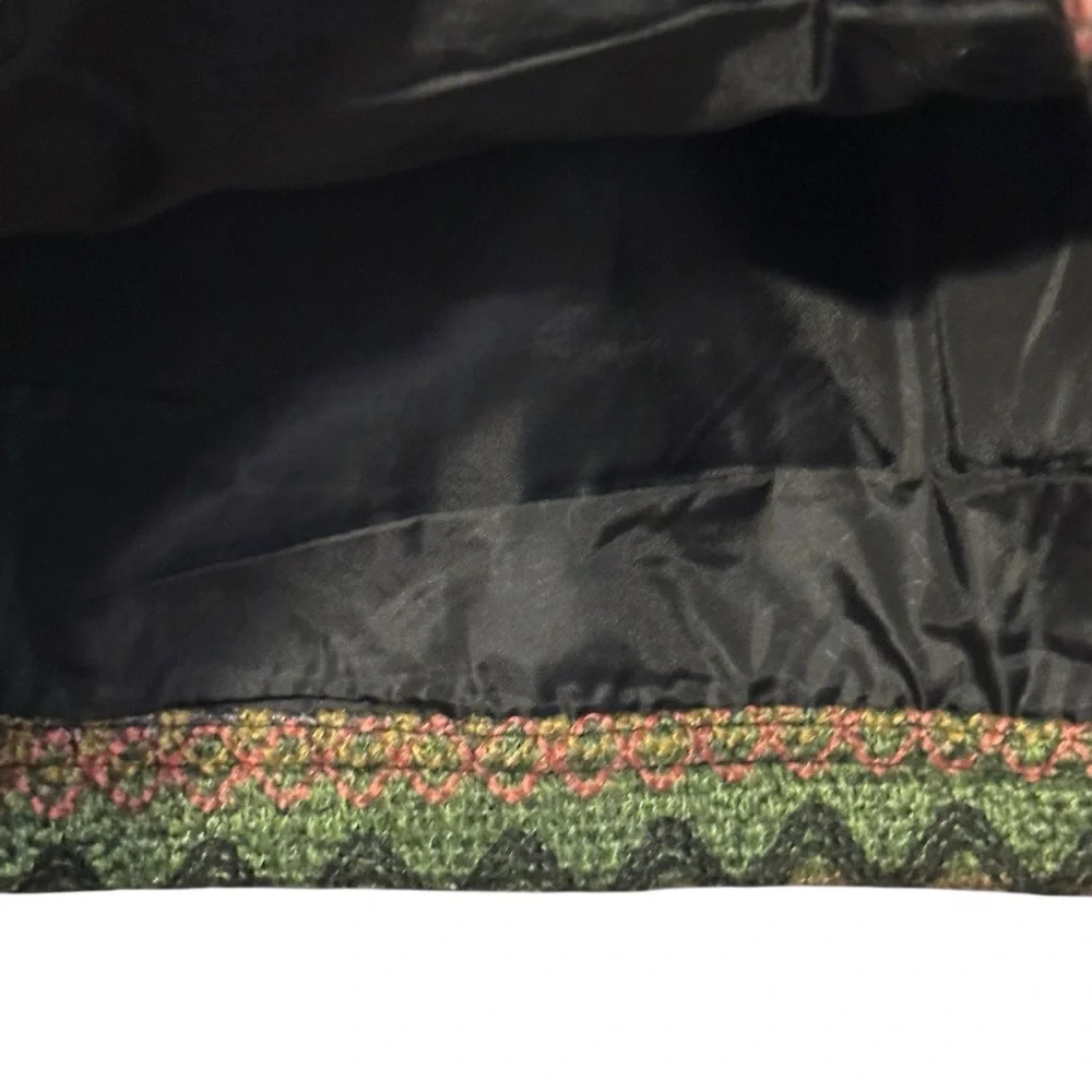 Skhoop Patsy Short Skirt Black Brown Green Woven Knit Sweden Scandinavian Size M - Picture 10 of 12
